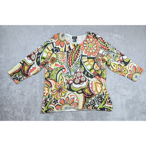 RQT Blouse Womens Size 1X Floral Design Mature Career Casual Office - Picture 1 of 7